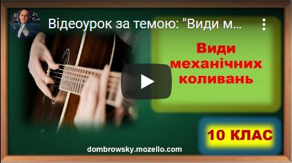 Відеоурок за темою: "Види механічних коливань"