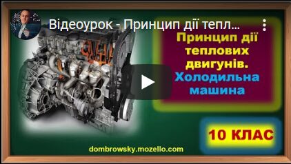 Відеоурок - Принцип дії теплових двигунів. Холодильна машина