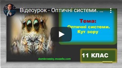Відеоурок - Оптичні системи. Кут зору