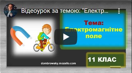 Відеоурок за темою: "Електромагнітне поле"