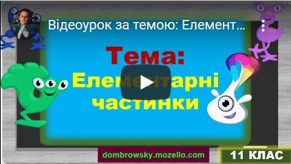 Відеоурок за темою: Елементарні частинки