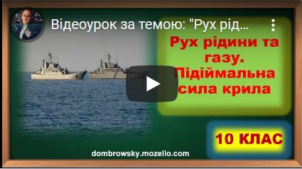 Відеоурок за темою: "Рух рідини та газу. Підіймальна сила крила"