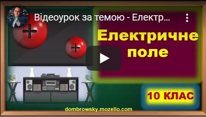 Відеоурок за темою - Електричне поле
