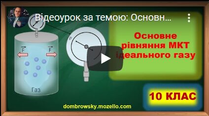 Відеоурок за темою: Основне рівняння МКТ ідеального газу