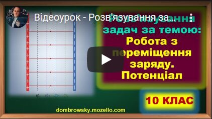 Відеоурок - Розв'язування задач за темою: "Робота з переміщення заряду в електростатичному полі"