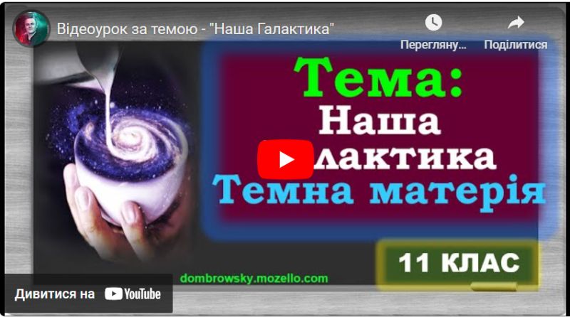 Відеоурок за темою - "Наша Галактика"